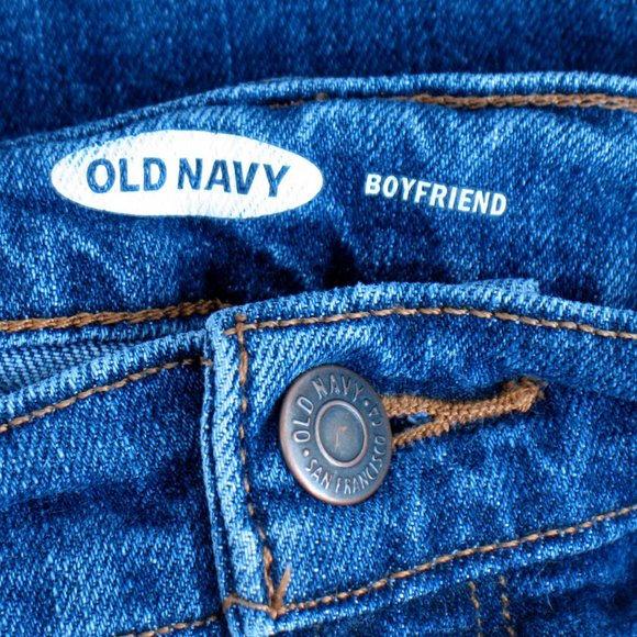 Old Navy Boyfriend Dark Wash Stretch Sz 14 - Picture 3 of 5